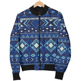 GB-NAT00407 Navy Pattern Native Women's Bomber Jacket