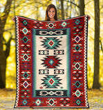 Powwow Store gb nat00370 geometric red pattern blanket