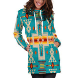 Powwow Store gb nat00062 05 turquoise tribe design native american hoodie dress