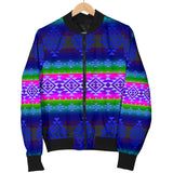 GB-NAT00680-04 Pattern Blue Native Women's Bomber Jacket