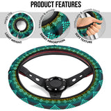 Powwow Storegb nat00680 02 pattern blue native steering wheel cover 1