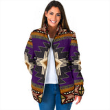 GB-NAT0001-04 Southwest Purple Symbol Native  Women's Padded Jacket