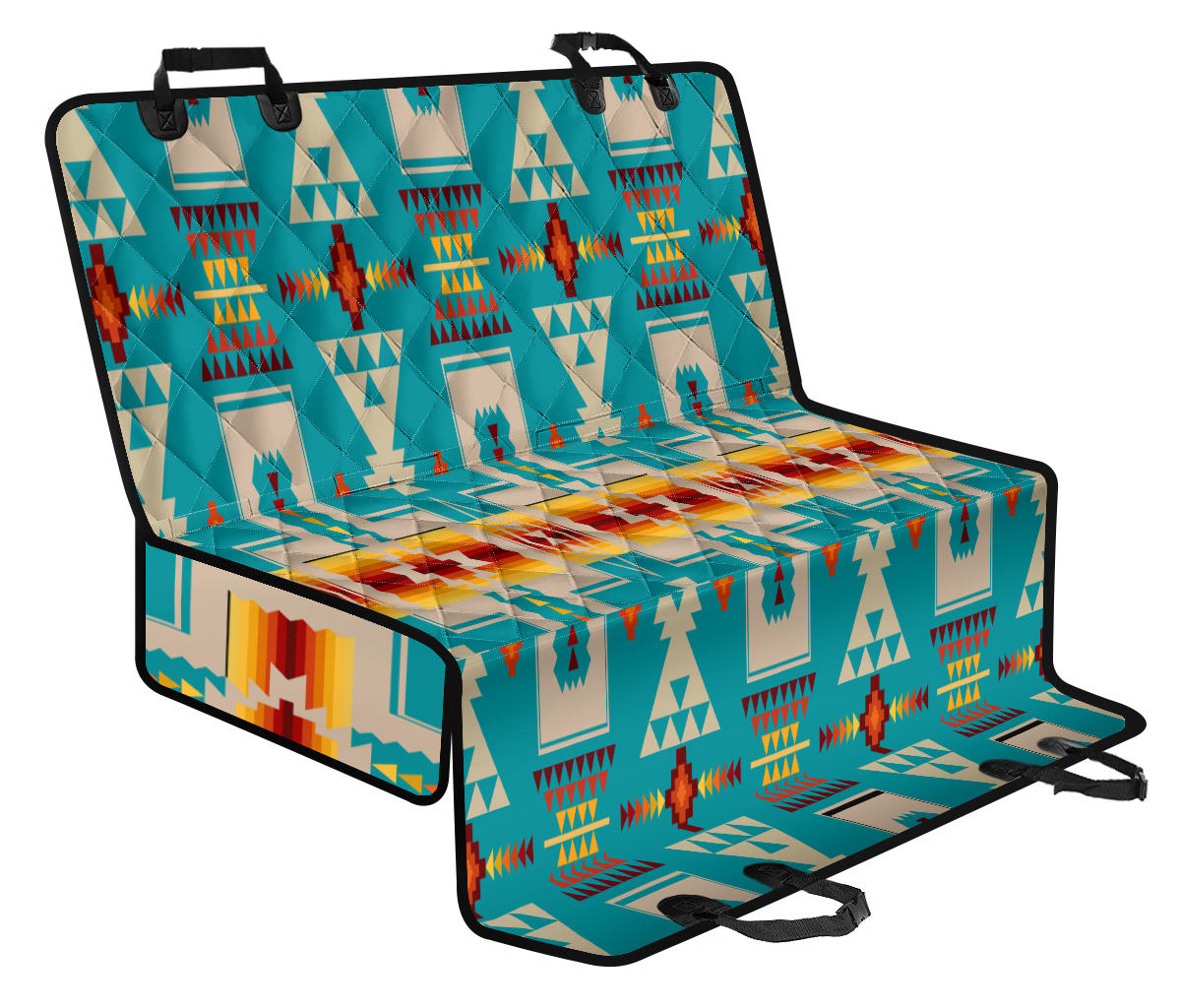 GB-NAT00062-05 Turquoise Tribe Design Native American Pet Seat Cover - Powwow Store