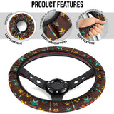 Powwow Store gb nat00600 brown pattern native steering wheel cover