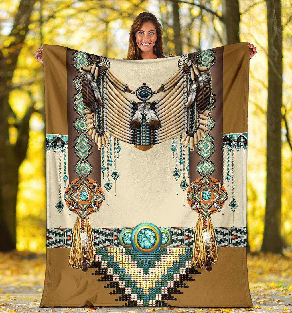 Powwow Store brown pattern breastplate native american blanket gb nat00059 blan01