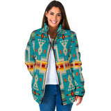 GB-NAT00062-05 Turquoise Tribe Women's Padded Jacket