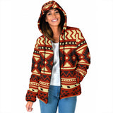 GB-NAT00521 Seamless Ethnic Pattern Women's Padded Hooded Jacket