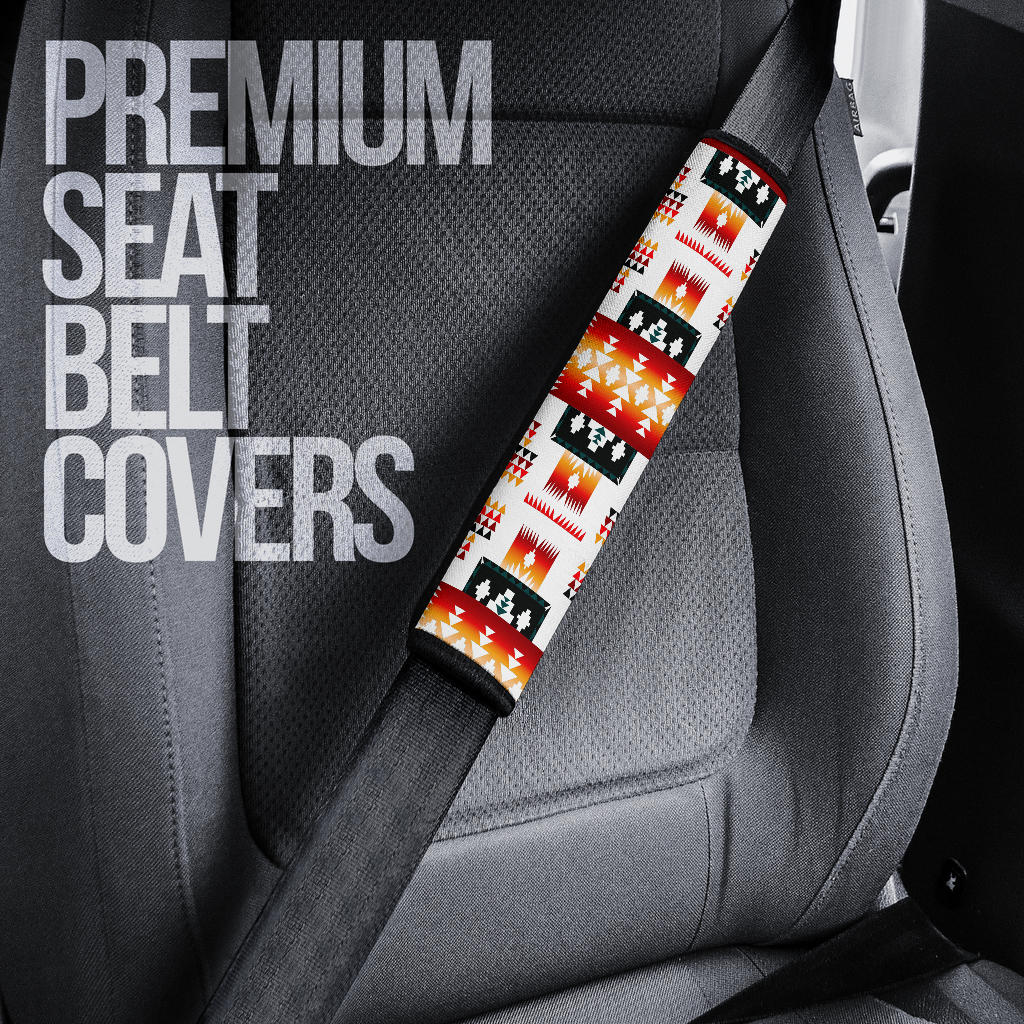 GB-NAT00075 White Tribes Pattern Seat Belt Cover