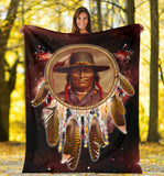 Powwow Store gb nat00353 chief dream catcher red galaxy blanket