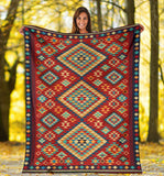 Powwow Store gb nat00371 geometric red green pattern blanket