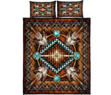 Mandala Brown Design Native American Quilt Bed Set