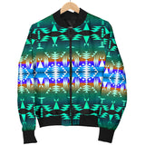 GB-NAT00654 Pattern Blue Native  Women's Bomber Jacket