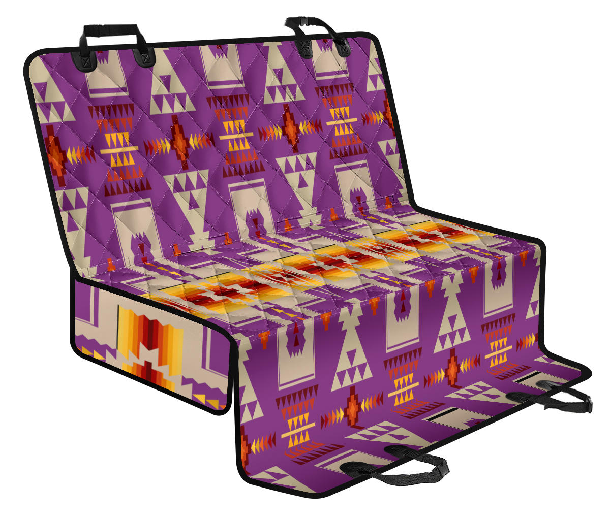 GB-NAT00062-07 Light Purple Tribe Design Native American Pet Seat Cover - Powwow Store