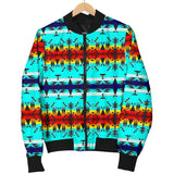 GB-NAT00631 Pattern Blue Native Women's Bomber Jacket