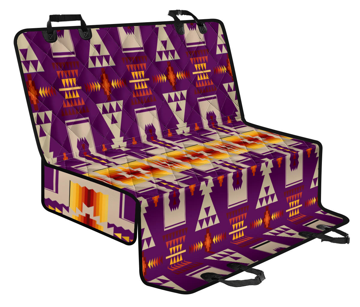 GB-NAT00062-09 Purple Tribe Design Native American Pet Seat Cover - Powwow Store