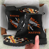 GB-NAT00062-01A Black Tribe Design Native American Leather Boots