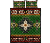 Indigenous Green Native American Quilt Bed Set