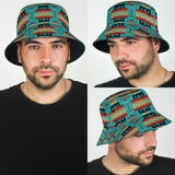 Powwow Store gb nat00046 01 blue native tribes pattern bucket hat