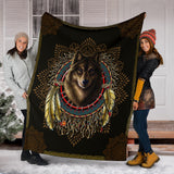 Powwow Store gb nat00020 02 wolf warrior dreamcatcher native american blanket