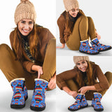 GB-NAT00046-12 Dark Blue Native Tribes Pattern Native American Cozy Winter Boots