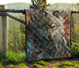 Wolf Warrior Native American Premium Quilt