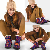 GB-NAT00090 Purple Native Tribes Native American  Cozy Winter Boots