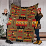 GB-NAT00046-BLAN04 Dark Brown Tribe Design Native American Blanket