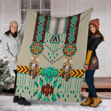 Powwow Store gb nat00069 02 green pattern breastplate blanket