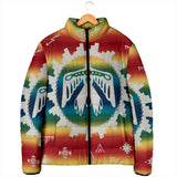 Powwow Storegb nat00077 thunderbird rainbow womens padded jacket