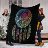 Powwow Store colorful dreamcatcher throw blanket mandala native american design