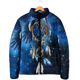 Powwow Storegb nat00065 blue galaxy dreamcatcher native mens padded jacket