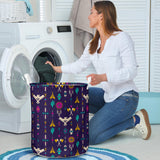 Powwow Store gb nat00575 thunderbird pattern blue laundry basket