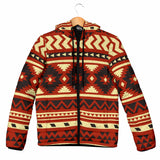 GB-NAT00521 Seamless Ethnic Pattern Women's Padded Hooded Jacket