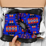 GB-NAT00046-06 Dark Blue Native Tribes Pattern Native American Chunky Boot