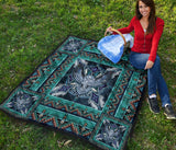 QLT-005- Pattern Blue Mandala Premium Quilt