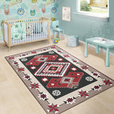 Ethnic Tribal Red Brown Pattern Native American Area Rug