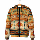 Powwow Storegb nat00559 yellow native pattern mens padded hooded jacket