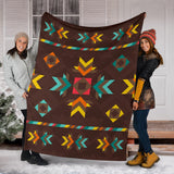 Powwow Store brown ethnic seamless pattern blanket