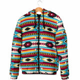 GB-NAT00511 Blue & Red Pattern Men's Padded Hooded Jacket