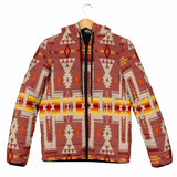 GB-NAT00062-11 Tan Tribe Design Women's Padded Hooded Jacket