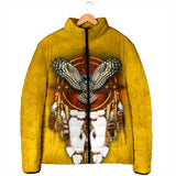 GB-NAT0007 Golden Owl Dream Catcher Women's Padded Jacket