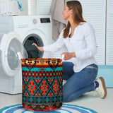 GB-NAT00112	Dark Brown Red Pattern Laundry Basket