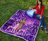 Powwow Store gb nat003515 native girl and wolf purple premium quilt