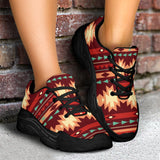 GB-NAT00510 Red Ethnic Pattern  Chunky Sneakers
