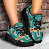 GB-NAT00062-05 Turquoise Tribe Design Native   Chunky Sneakers