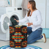 Powwow Store gb nat00402 black pattern native laundry basket