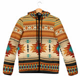 Powwow Storegb nat00559 yellow native pattern womens padded hooded jacket new