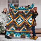 Powwow Store gb nat00406 yellow aztec geometric blanket