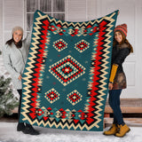 Powwow Store gb nat00415 ethnic geometric red pattern premium blanket