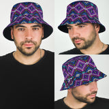GB-NAT00380 Purple Tribe Pattern Bucket Hat